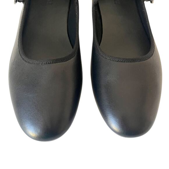 Everlane The Day Mary Jane Buckle Ballet Flat Black Leather Almond Toe Size 9 - Picture 8 of 11
